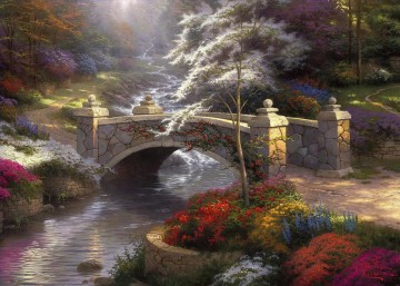 japanese bridge Painting - Bridge of Hope Thomas Kinkade